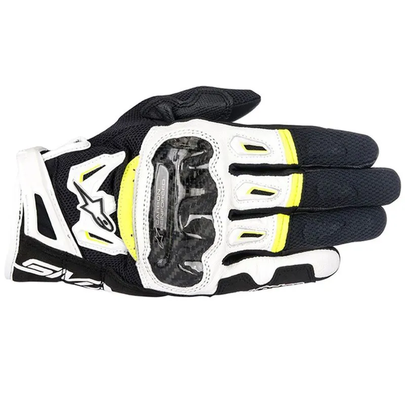 Luva Alpinestars SMX-2 Air Carbon V2 Preto Branco Amarelo