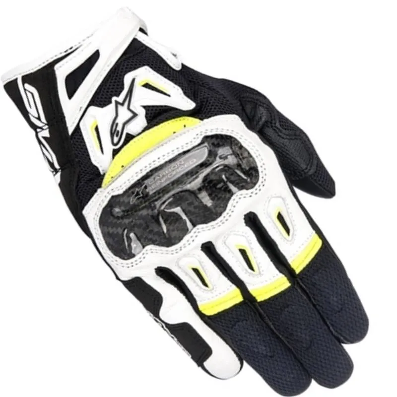 Luva Alpinestars Smx-2 Air Carbon V2 Preta/branca/amarela Fluor