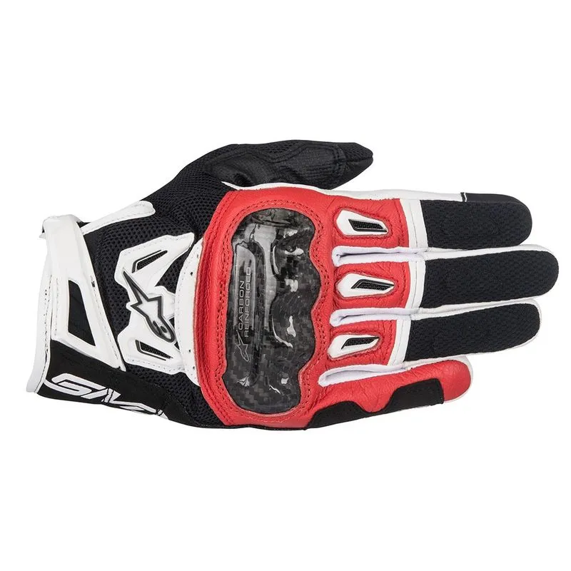 Luva Alpinestars SMX-2 Air Carbon V2 Preta Vermelha Branca