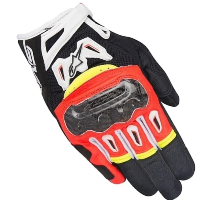 Luva Alpinestars Smx-2 Air Carbon V2 Preta/branca/vermelha/amarela