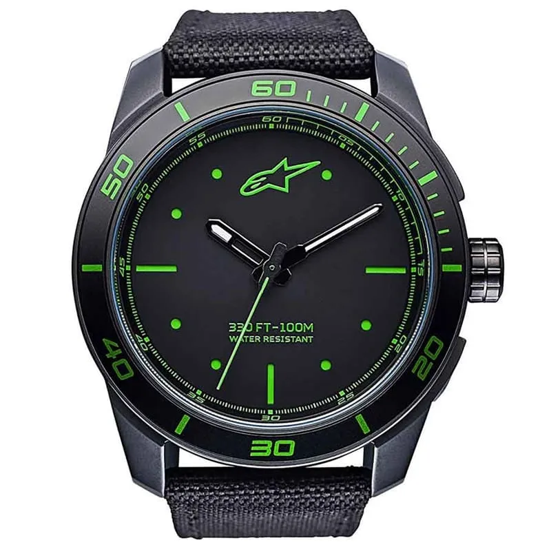 Relógio Alpinestars Tech Preto/Verde Nylon