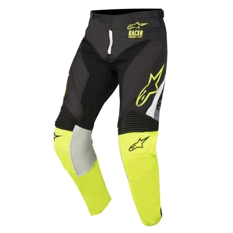 Calça Alpinestars Racer Supermatic 2018 Preta/amarela/cinza