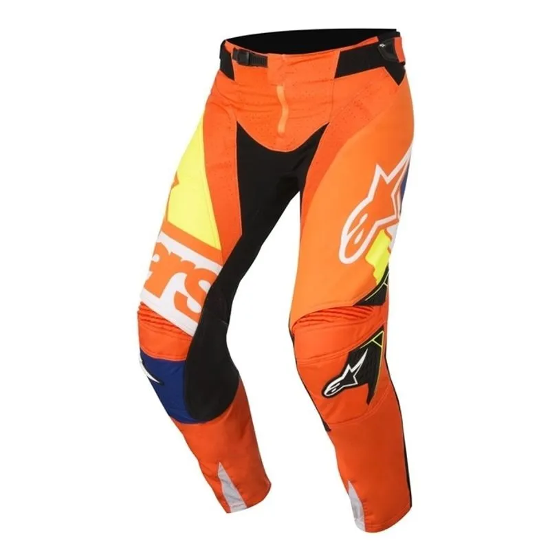 Calça Alpinestars Techstar Factory 2018 Laranja/azul/branco/amarelo