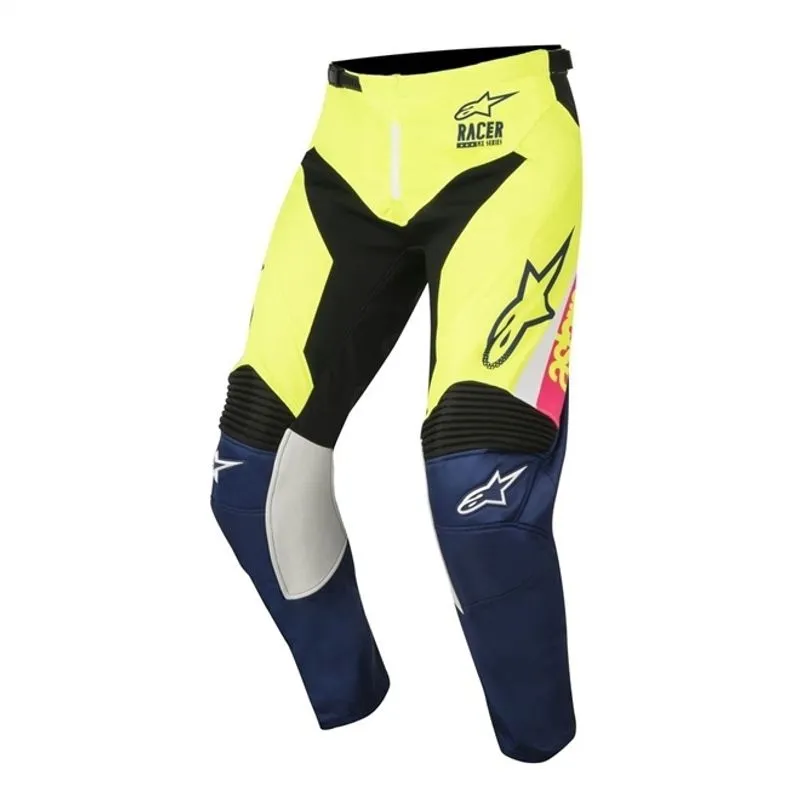 Calça Alpinestars Racer Supermatic 2018 Branca/azul/amarela