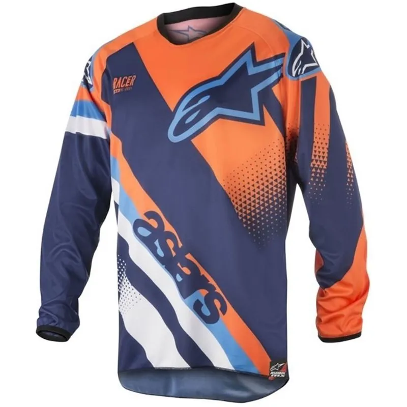 Camisa Alpinestars Racer Supermatic 2018 Azul/laranja/aqua