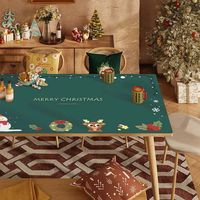 Placemats De Couro De Natal, Impermeável E À Prova De Óleo