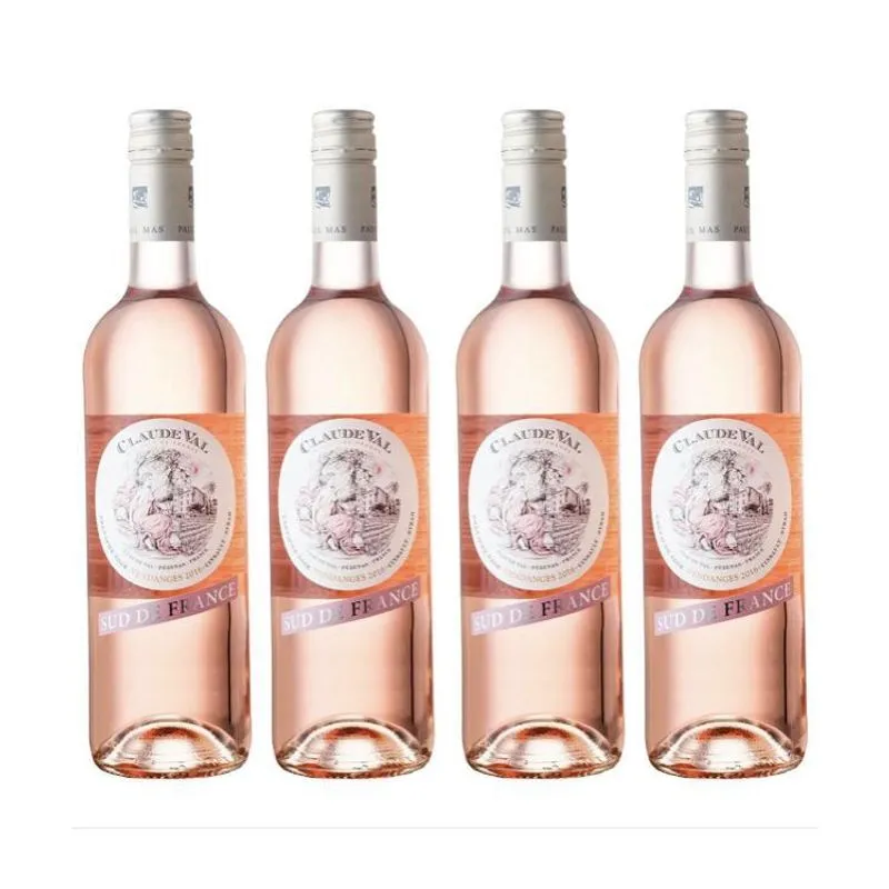 Box 4 Gfs Vinho Francês Claude Val Rosé 750 Ml