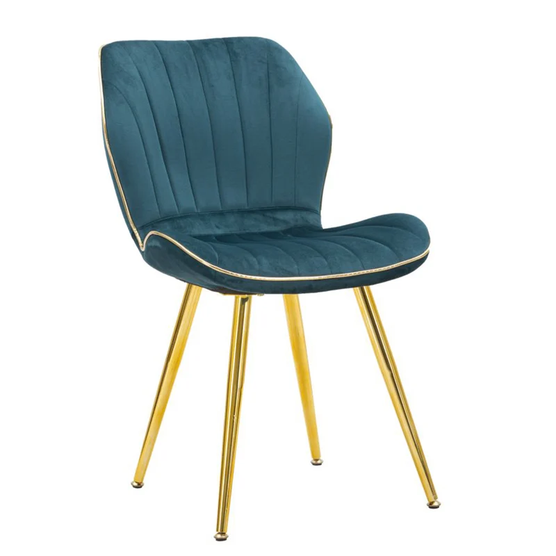 Sedia "Paris" in velluto con gambe in metallo color oro per interni Ottanio / Set da 2