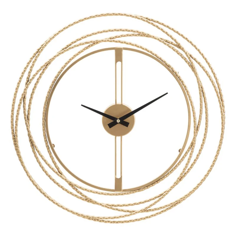 Orologio da parete con cornice decorativa color oro per salotto e cucina