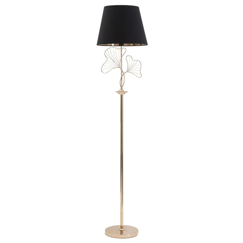 Lampada "Leaves" struttura in metallo color oro e poliestere per interni Da terra