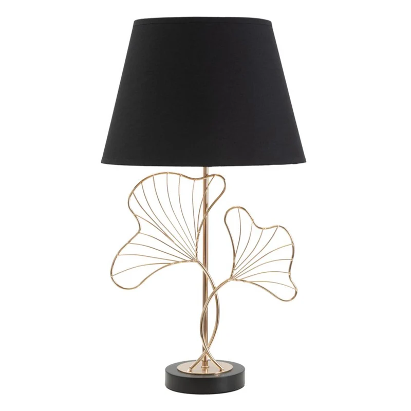 Lampada "Leaves" struttura in metallo color oro e poliestere per interni Da tavolo