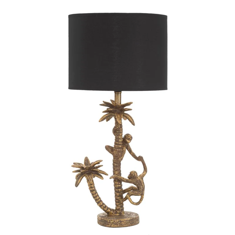 Lampada da tavolo "Palma" struttura in poliresina color oro per interni