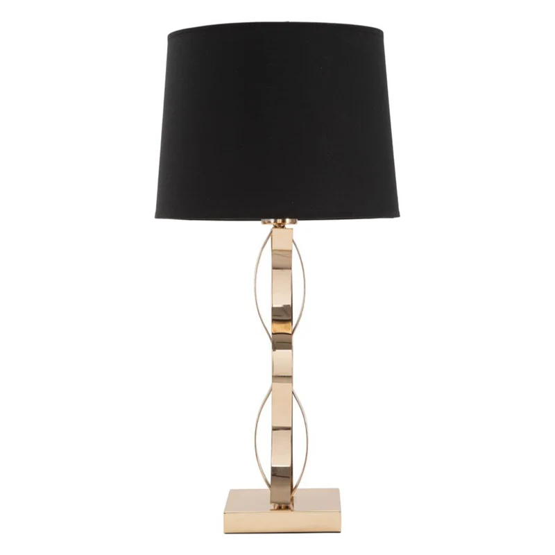 Lampada da tavolo "Cordy" struttura in metallo color oro e poliestere per interni
