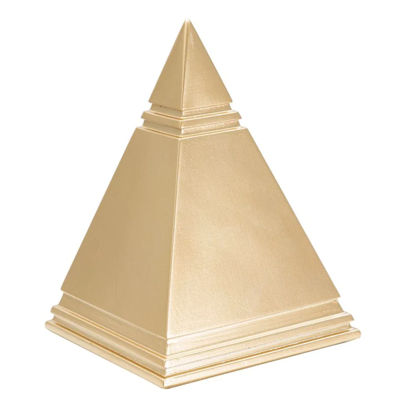 Piramide decorativa in poliresina color oro per decorazioni ambienti Classic