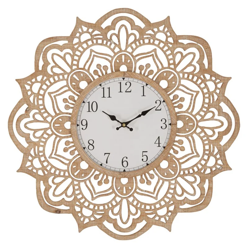 Orologio da parete cornice con pizzi e merletti in legno MDF per salotto e cucina