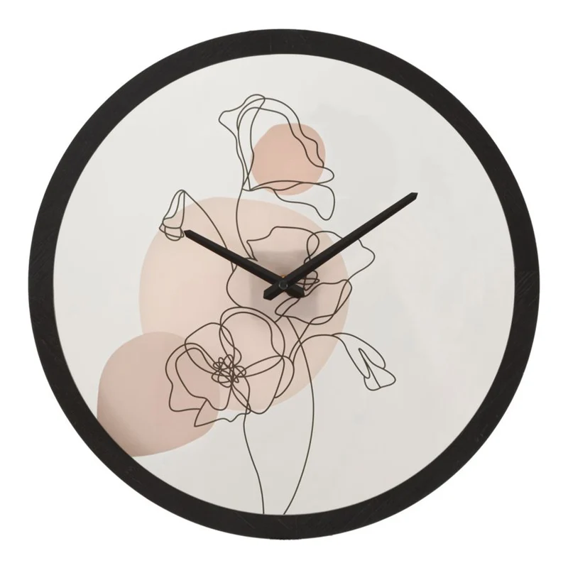 Orologio da parete con rose struttura in ferro e vetro per salotto e cucina 3 rose