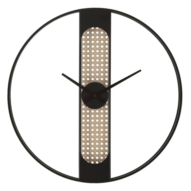 Orologio da parete in ferro colore nero e crema per salotto e cucina