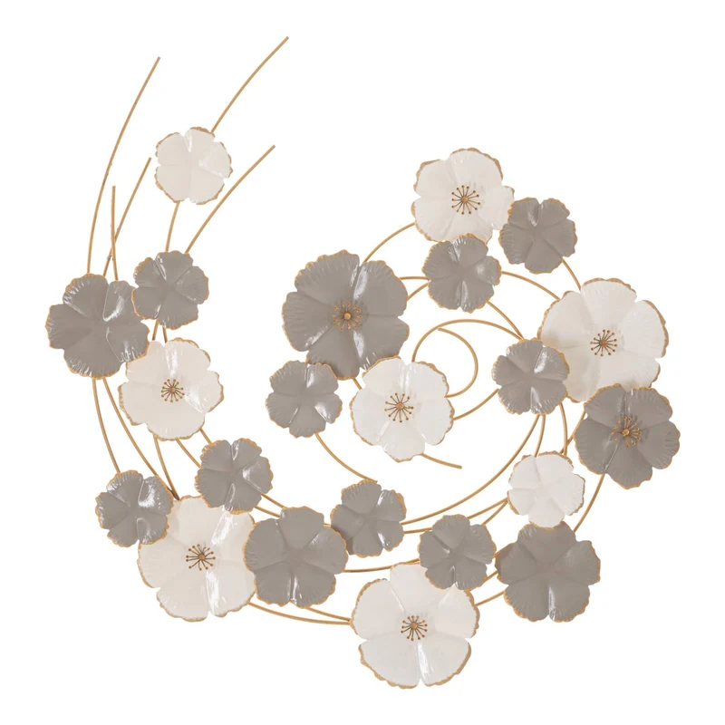 Pannello decorativo vortice di fiori in ferro per decorazioni ambienti