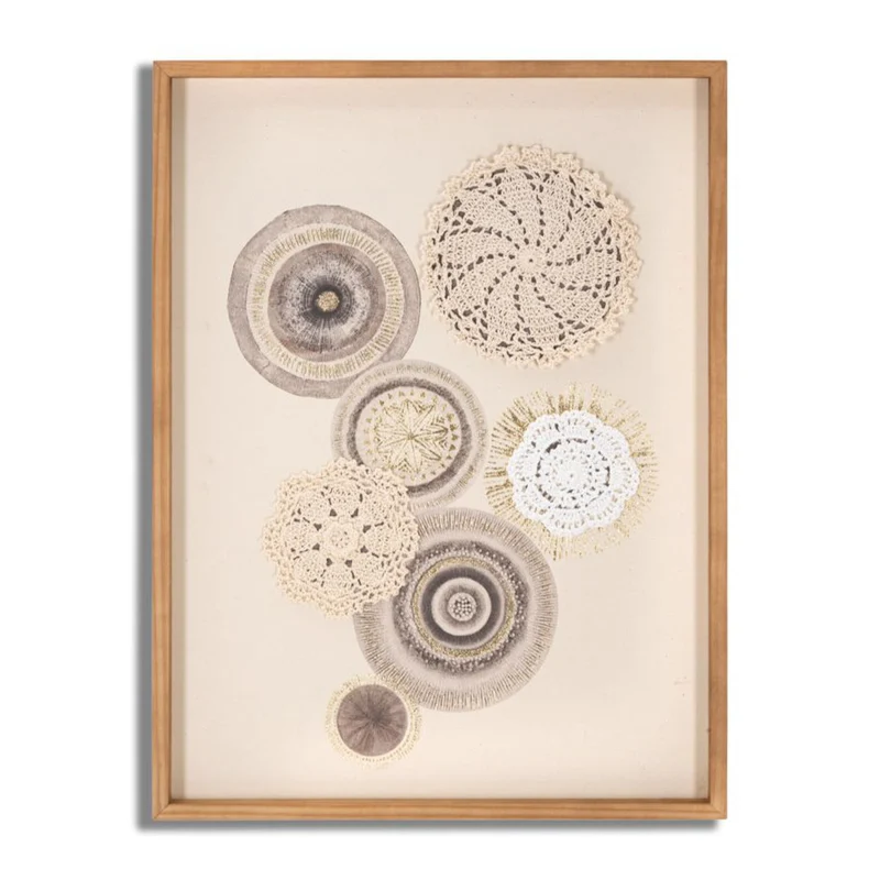 Stampa su tela Circly con inserti e telaio in legno per decorazioni ambienti