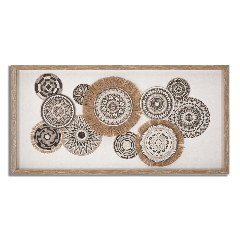 Stampa su tela Marcy con telaio in legno per decorazioni ambienti Cerchi Piccoli