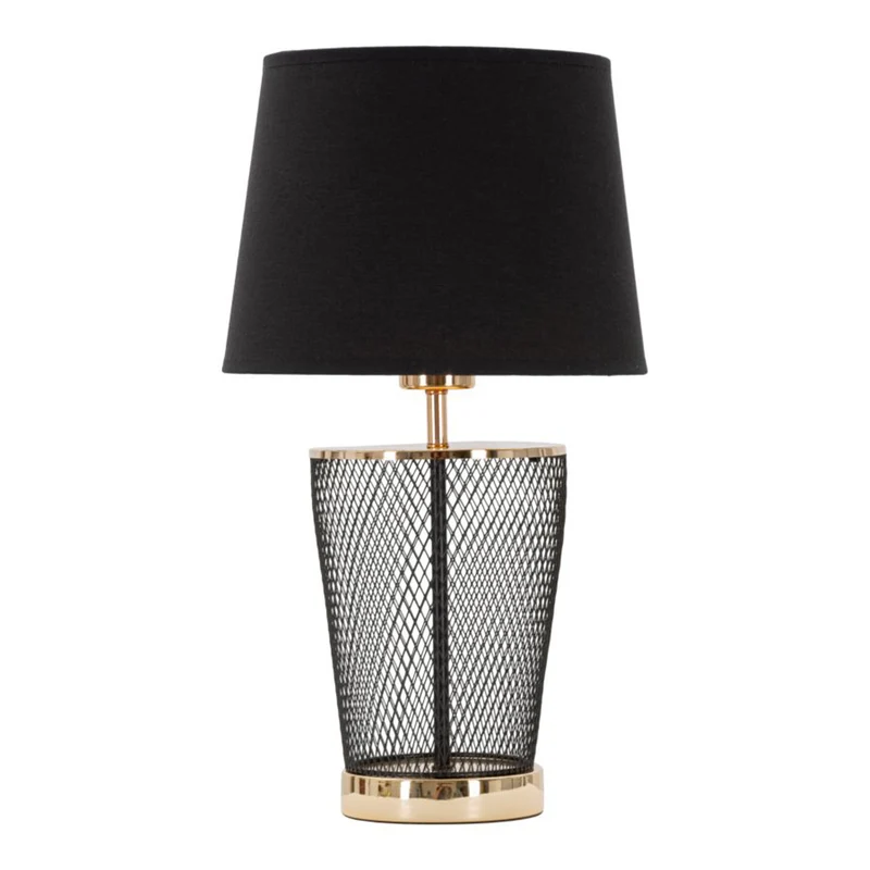 Lampada da tavolo "Chaine" struttura in metallo colore nero e tessuto per interni Ø 25 x 44 cm