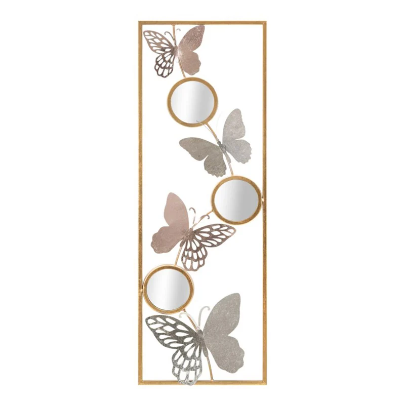 Pannello decorativo con specchi e farfalle in ferro per decorazioni ambienti Destra