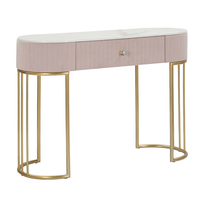 Console "Montpellier" struttura in metallo e legno ripiano in marmo per interni Rosa