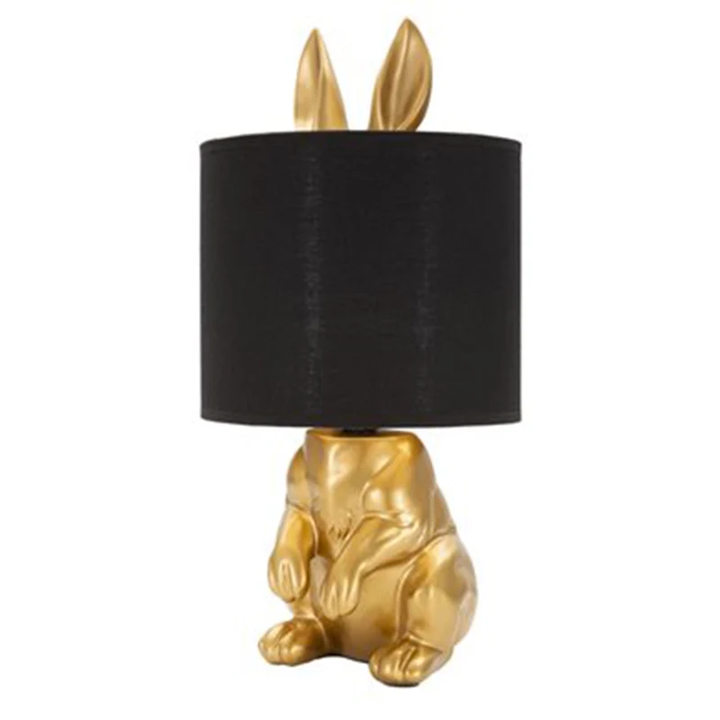 Lampada da tavolo struttura in poliresina e metallo color oro per interni Coniglio