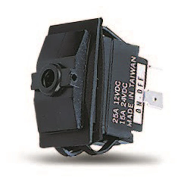 Trem Interruttore a bascula impermeabili ON - OFF- MAN con ritorno 1 molla su OFF (per trombe comando WC) 3 terminali - C/1 Led