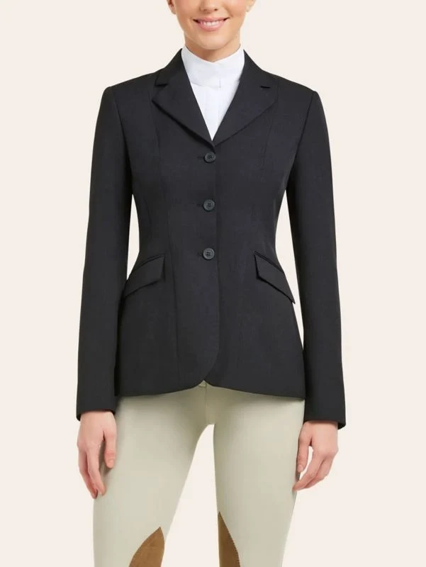 R.J. Classics Ladies Devon Show Coat Black Herringbone / 2 Long
