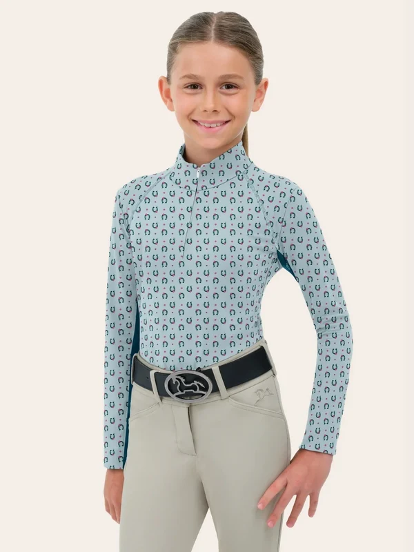 R.J. Classics Libby Jr. 2.0 1/4 Zip Shirt Horseshoes / Medium