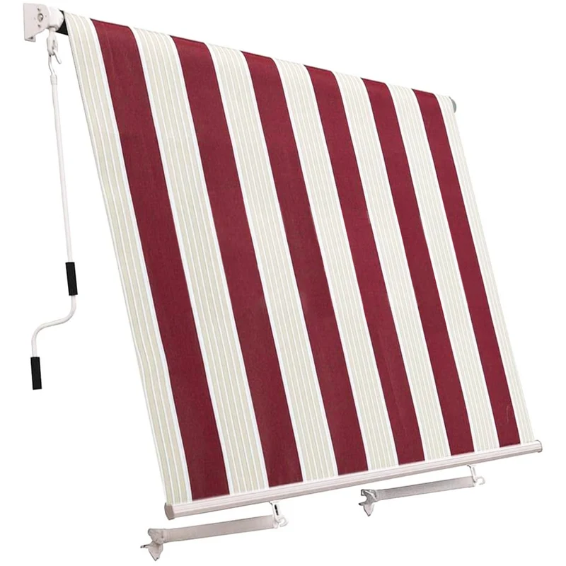 Tenda da sole a caduta per esterno senza cassone Bordeaux/Crema / 250 x h 250 cm