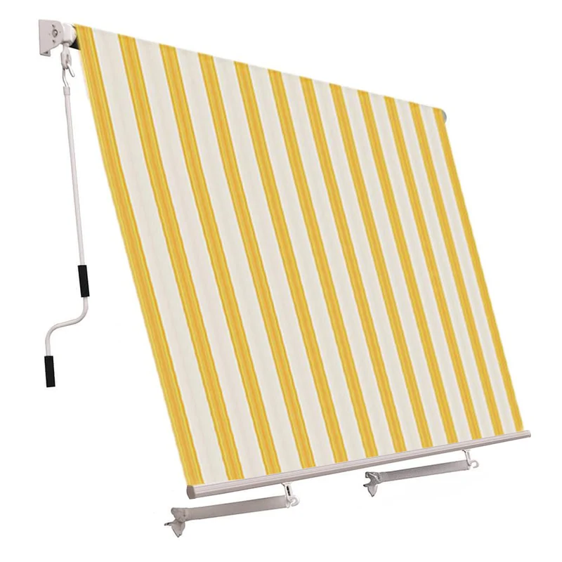 Tenda da sole a caduta per esterno senza cassone Giallo/Bianco / 250 x h 250 cm