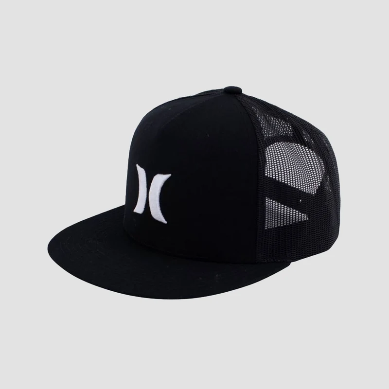 Hurley Icon Solid Flat Trucker Black Black