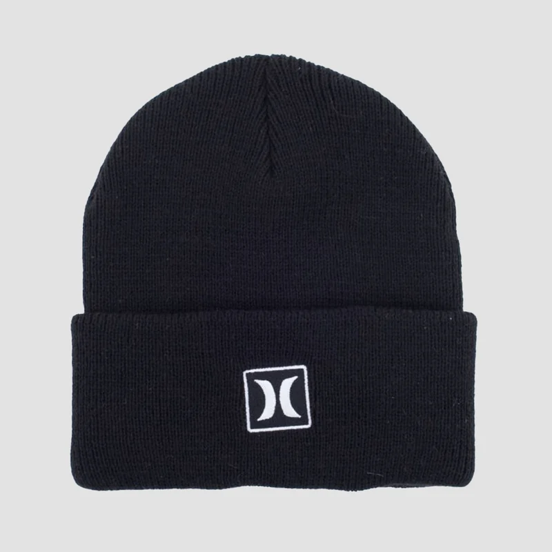 Hurley Square Icon Cuff 2.0 Beanie Black Black