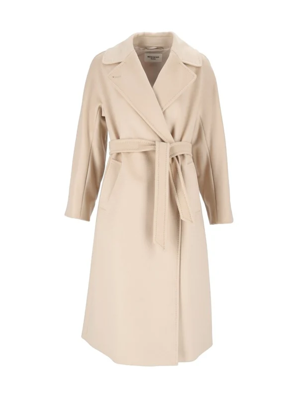 Max Mara Beige Resina Belted Coat IT 38