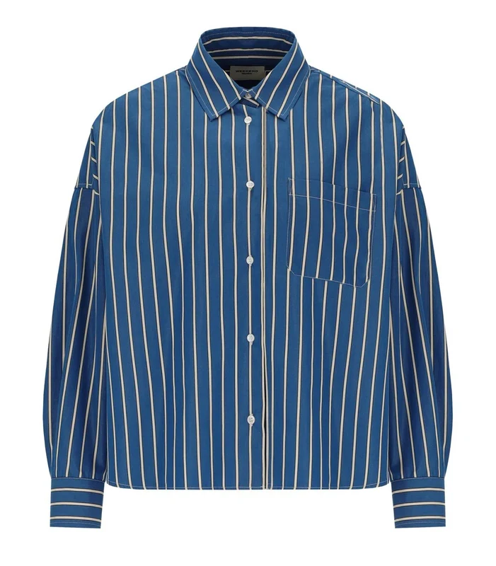 Max Mara Weekend Onore White Blue Striped Shirt 40