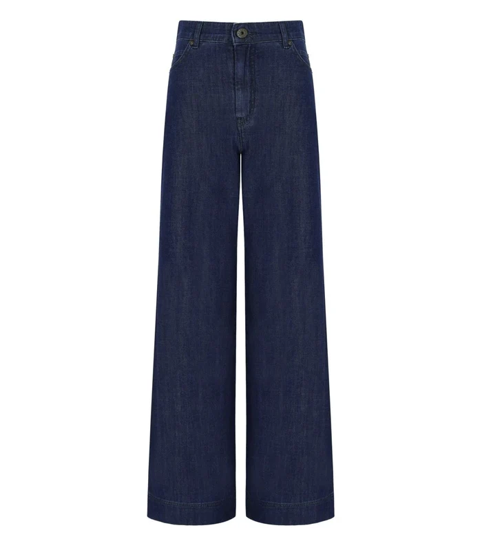 Max Mara Weekend Vega Dark Blue Wide Leg Jeans 36