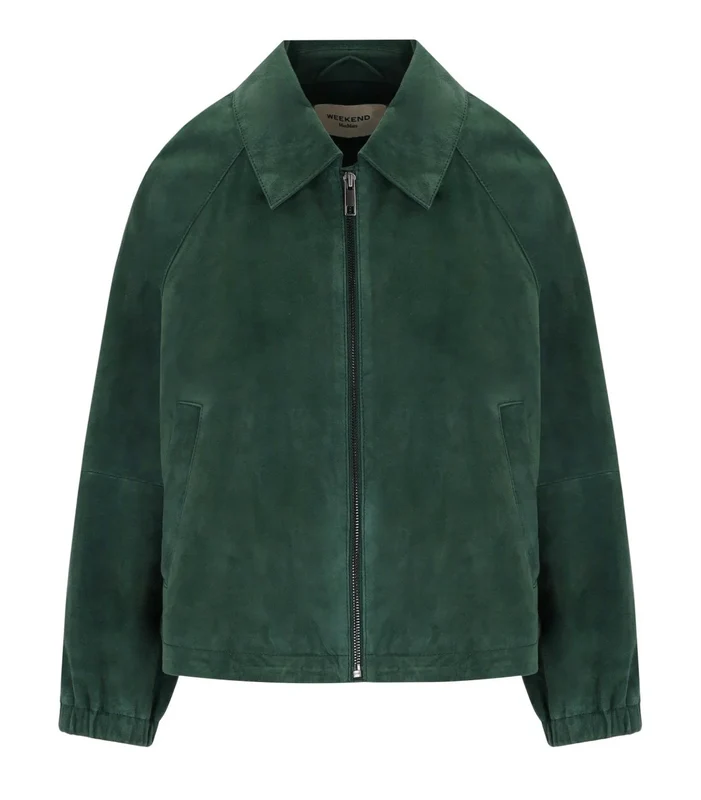 Max Mara Weekend Zuppa Green Suede Jacket 38