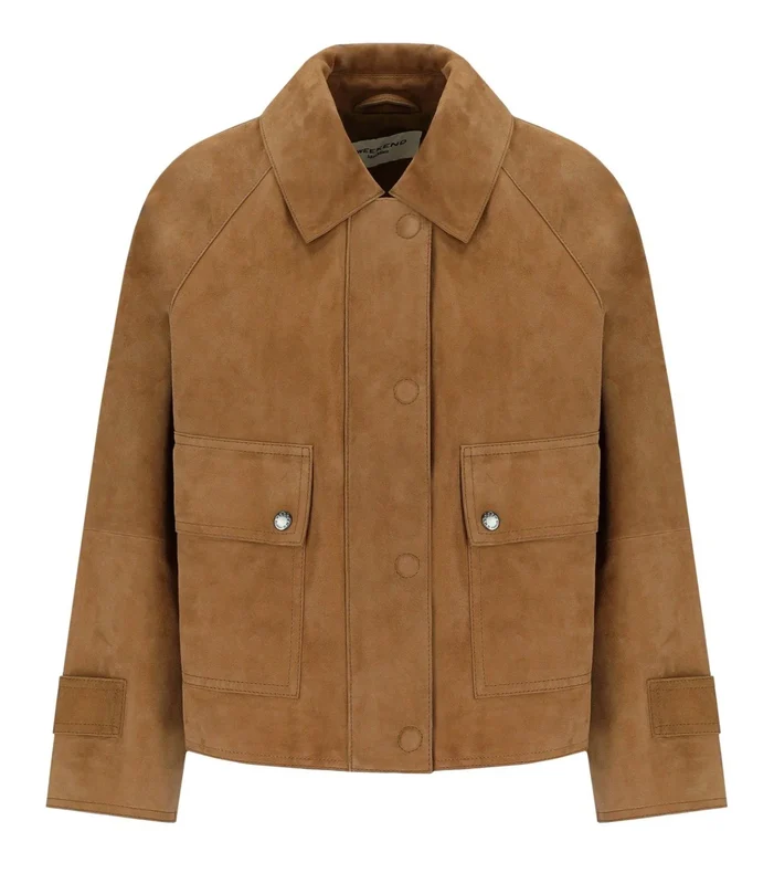 Max Mara Weekend Abito Beige Suede Jacket 40