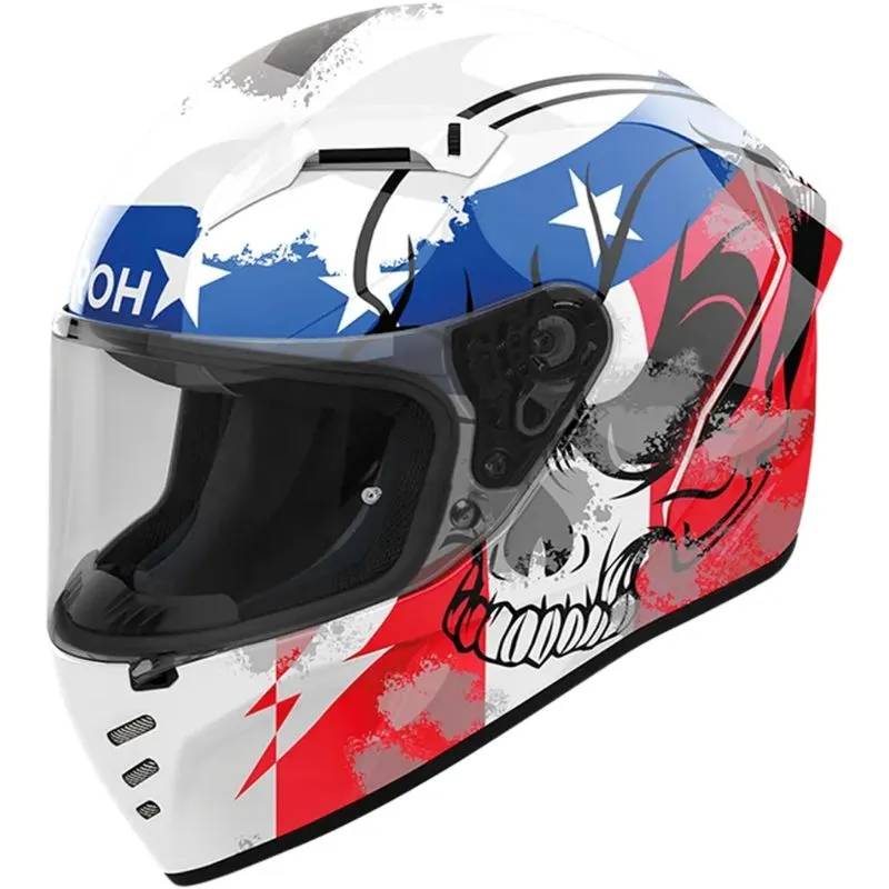 Capacete Airoh Connor Nation Branco/azul/vermelho
