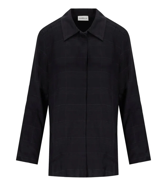 Marella Ballata Blue Check Shirt 44