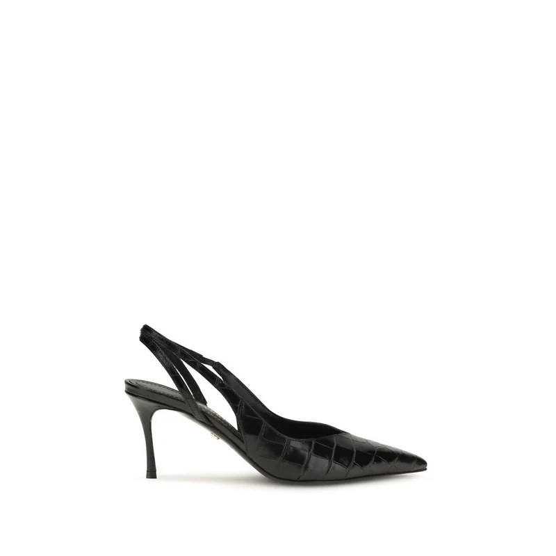 Ferragamo Black Calf Leather Bos Taurus Pumps EU39.5/US9.5