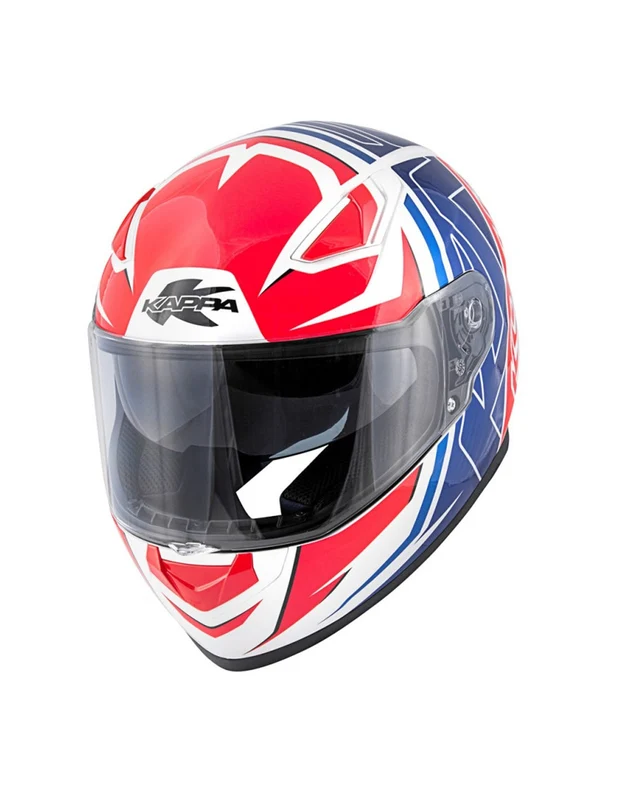 KAPPA KV41 FULL CAPACETE DE MOTO DALLAS.D SIMPLE BRANCO VERMELHO XXL / Blanco/Rojo