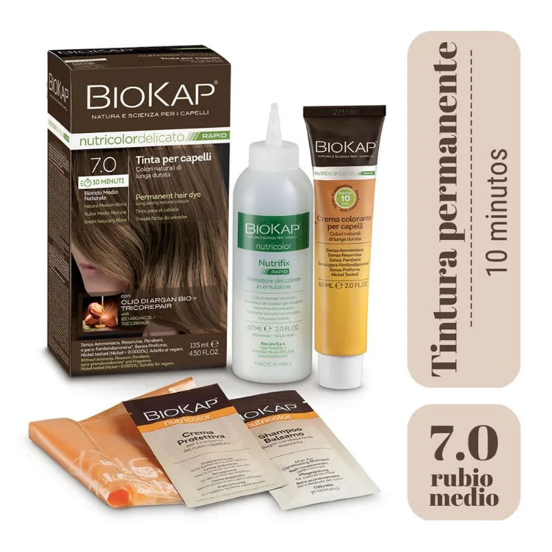 Tintura Biokap Rubio Medio 7.0 140 g