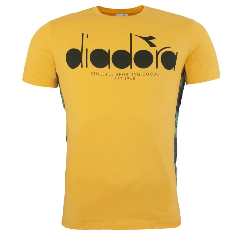 Diadora Logo Mens Yellow T-Shirt XL