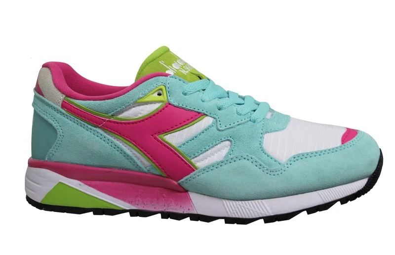 Diadora N9002 Blue White Leather Lace Up Unisex Running Trainers C6518 10