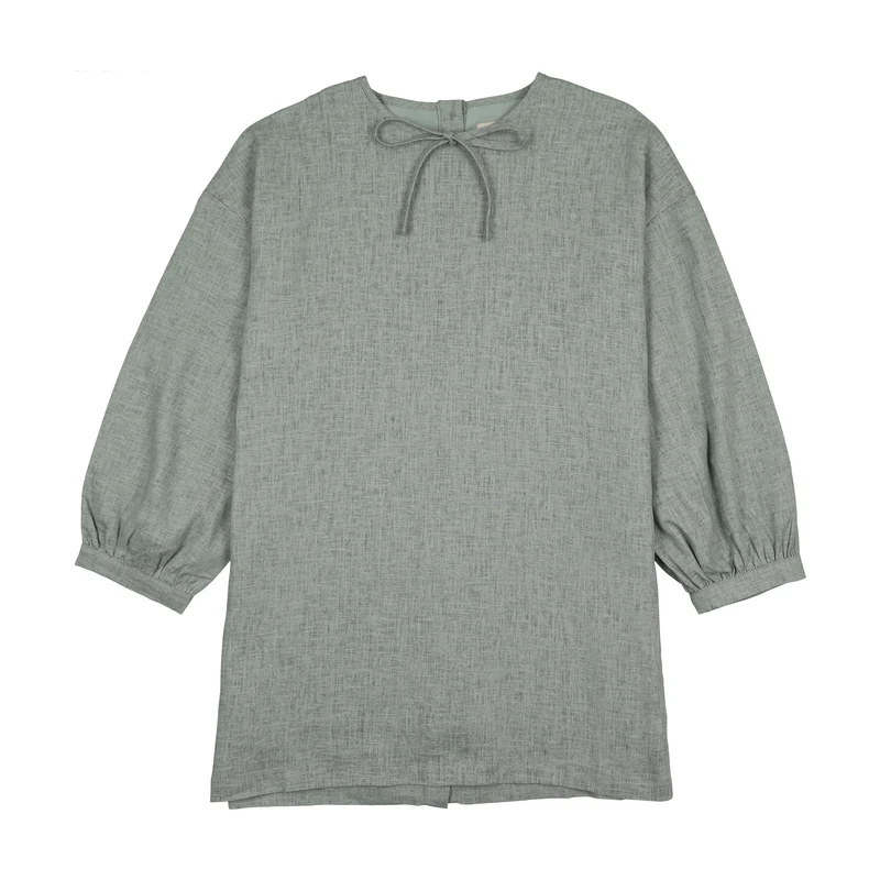 ANN OF NAN GREEN LINEN OVERSIZED BLOUSE [FINAL SALE] 16