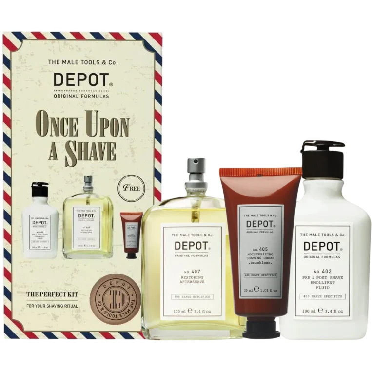 Set Depot: 400 Shave Specifics No. 402, Essential Oils, Soothing, Pre & Post Shaving Fluid, 100 ml + 400 Shave Specifics No. 405, Allantoin, Moisturizing, Shaving Cream, 125 ml + 400 Shave Specifics No. 407, Pro-Vitamin B5, Restoring & Refreshing,