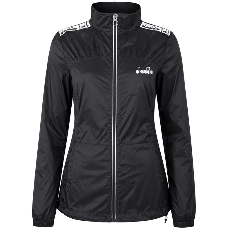 Diadora Lightweight Womens Black Windbreaker Jacket M
